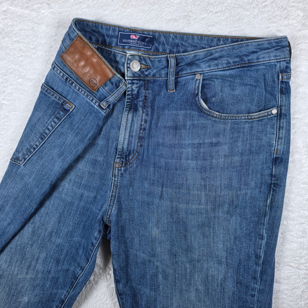 Vineyard Vines 1P001118 Mens 38x32 Blue Denim Straight Leg Stretch Jeans